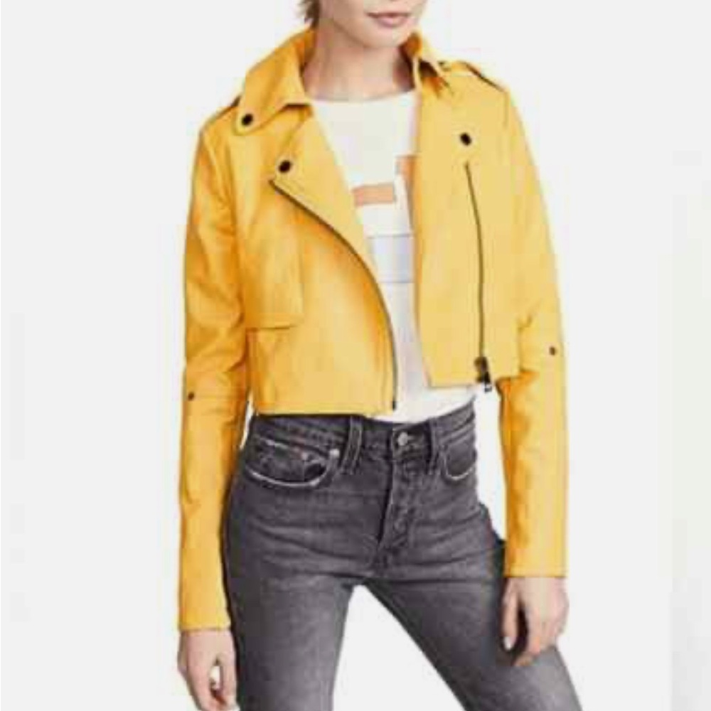 Sosken Studios Faux Leather Women's Cropped Jacket